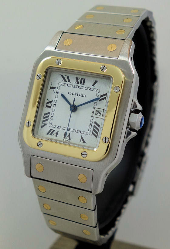 DSC05958 Men's Cartier SANTOS DE CARTIER 1172961 Steel & 18k Medium-size