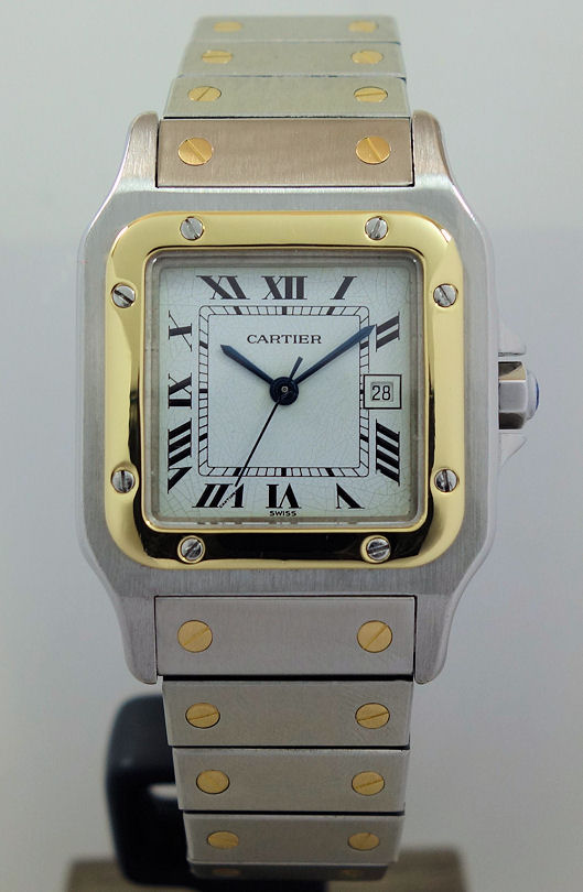 DSC05969 Men's Cartier SANTOS DE CARTIER 1172961 Steel & 18k Medium-size