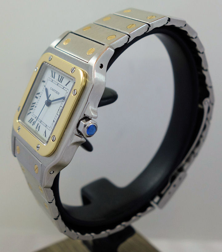 DSC05973 Men's Cartier SANTOS DE CARTIER 1172961 Steel & 18k Medium-size