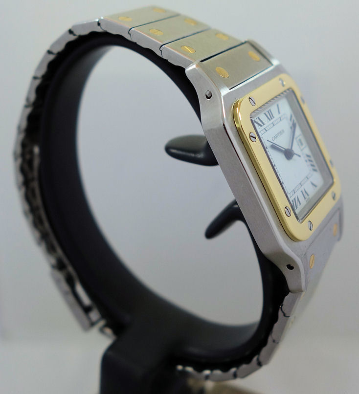DSC05975 Men's Cartier SANTOS DE CARTIER 1172961 Steel & 18k Medium-size