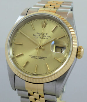 Rolex Datejust 36 Steel & 18k Yellow-Gold  2002 Box & Papers  16233