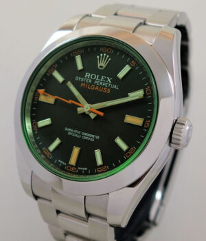 Rolex Milgauss Black Dial-Green Sapphire 116400GV  Full set!