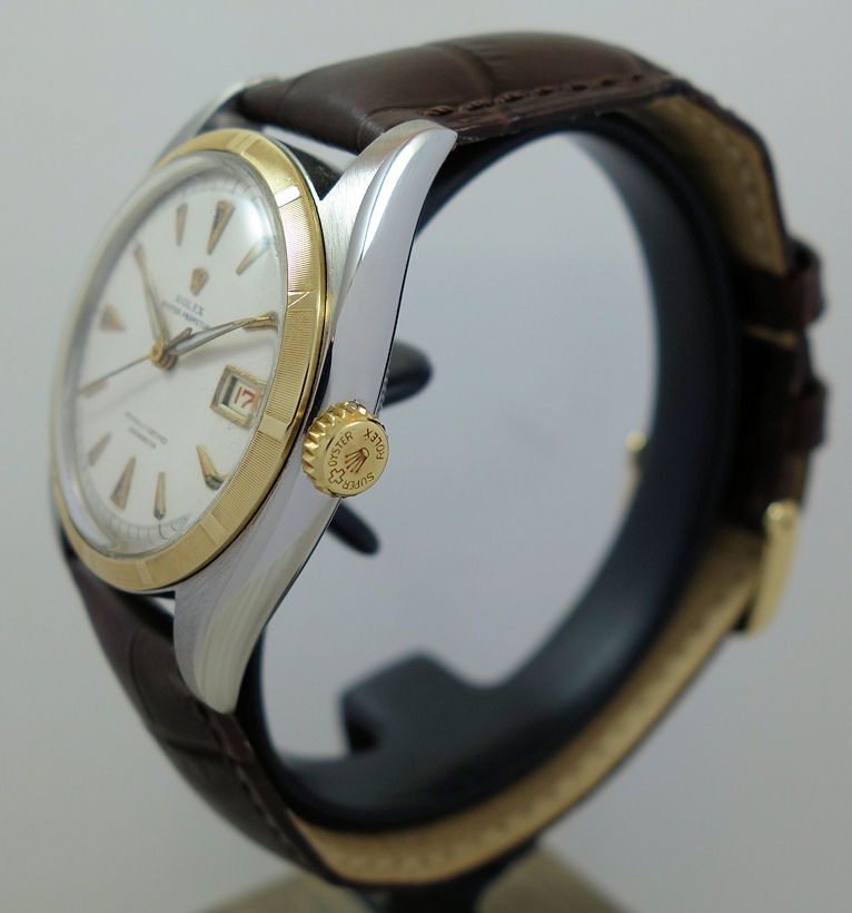 DSC08327 Vintage 1952 ROLEX Datejust 36 "Ovettone" Gold & Steel 6105