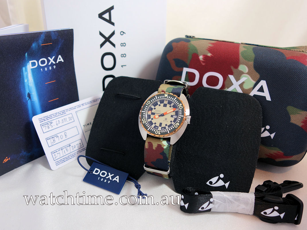 DSC06196 DOXA Army Steel, Bronze Bezel 785.60.031.20 Box & Card 2022
