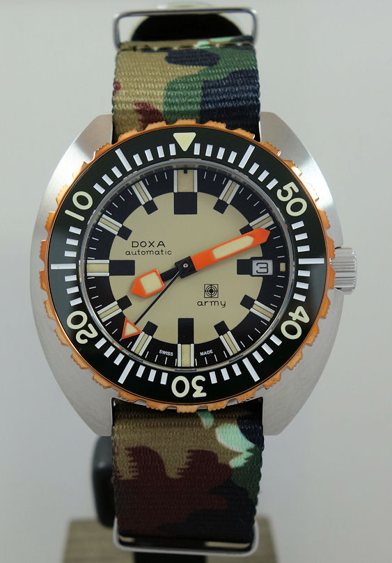 DSC06202 DOXA Army Steel, Bronze Bezel 785.60.031.20 Box & Card 2022
