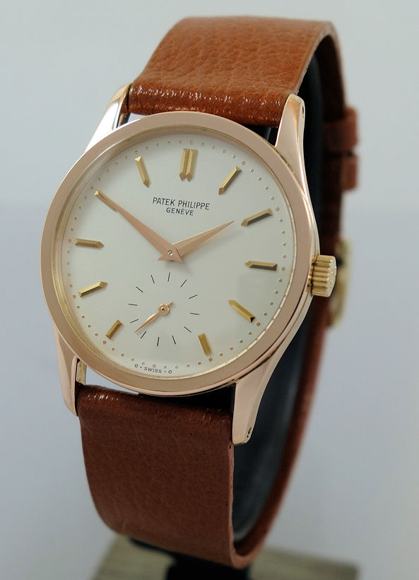 DSC06305 Patek Philippe 3796 Calatrava 18k Rose-Gold with Papers 1986