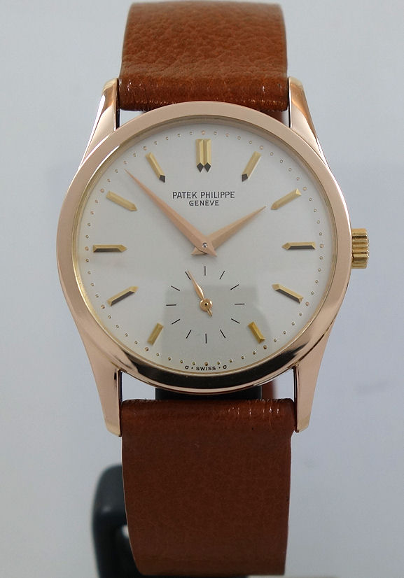 DSC06309 Patek Philippe 3796 Calatrava 18k Rose-Gold with Papers 1986