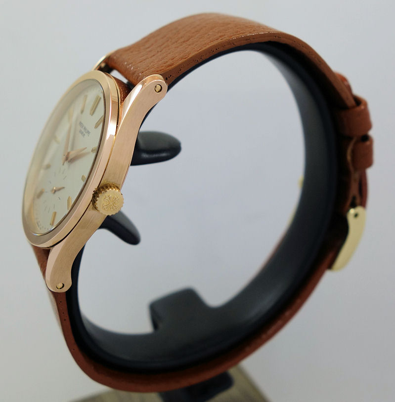 DSC06312 Patek Philippe 3796 Calatrava 18k Rose-Gold with Papers 1986