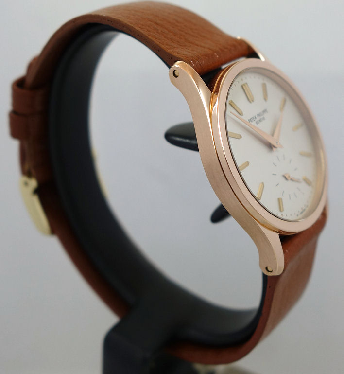DSC06314 Patek Philippe 3796 Calatrava 18k Rose-Gold with Papers 1986