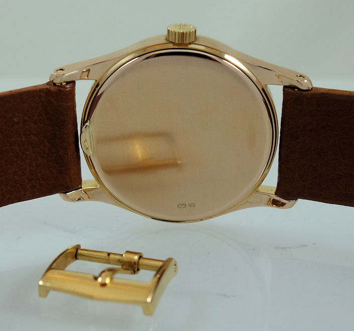 DSC06316 Patek Philippe 3796 Calatrava 18k Rose-Gold with Papers 1986