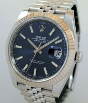 Rolex Datejust 41 Blue dial, White-Gold bezel, Jubilee bracelet 126334 Box & Card