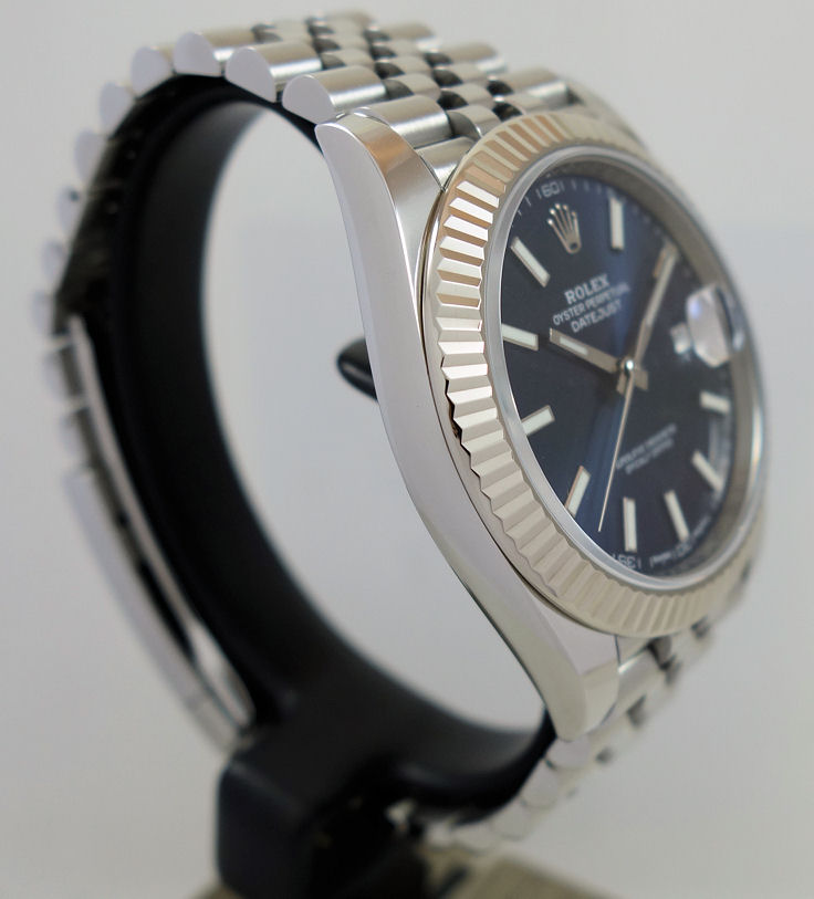 DSC06438 Rolex Datejust 41 Blue dial, White-Gold bezel, Jubilee bracelet 126334 Box & Card
