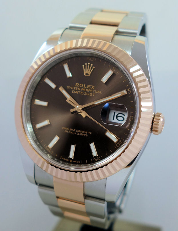DSC06482 Rolex Datejust 41 Everose & Steel Chocolate Dial 126331 Box & Card 2025.... 20% off retail!