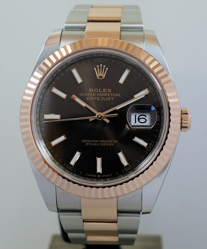 DSC06484 Rolex Datejust 41 Everose & Steel Chocolate Dial 126331 Box & Card 2025.... 20% off retail!