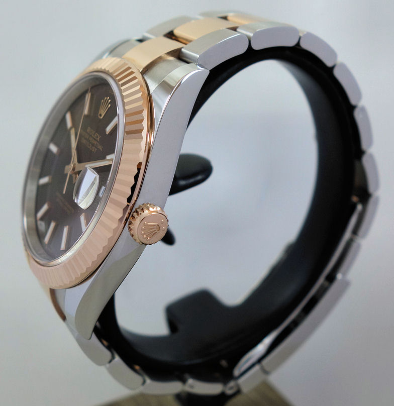 DSC06486 Rolex Datejust 41 Everose & Steel Chocolate Dial 126331 Box & Card 2025.... 20% off retail!