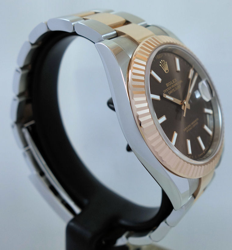 DSC06488 Rolex Datejust 41 Everose & Steel Chocolate Dial 126331 Box & Card 2025.... 20% off retail!