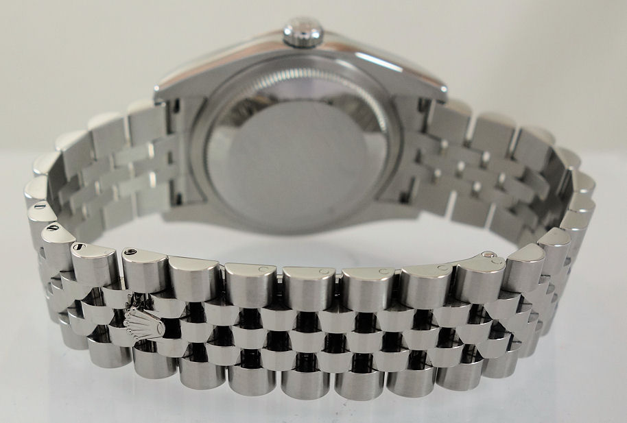 DSC06548 Rolex Datejust 36 Factory Silver Diamond-Dial & Factory Diamond Bezel 116244 Box & Card