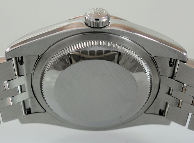 DSC06549 Rolex Datejust 36 Factory Silver Diamond-Dial & Factory Diamond Bezel 116244 Box & Card