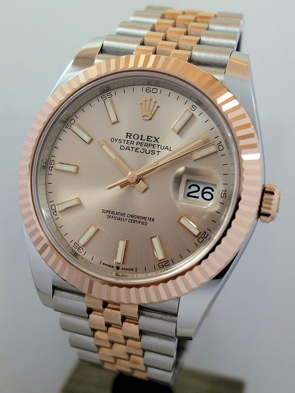 DSC06704 Rolex Datejust 41 Everose & Steel Jubilee Sundust dial 126331 Box & Card 2023