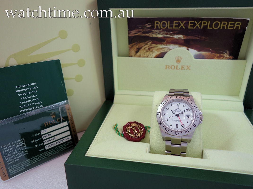 DSC06983 Rolex Explorer II POLAR White-Dial 16570 Box & Card 2009