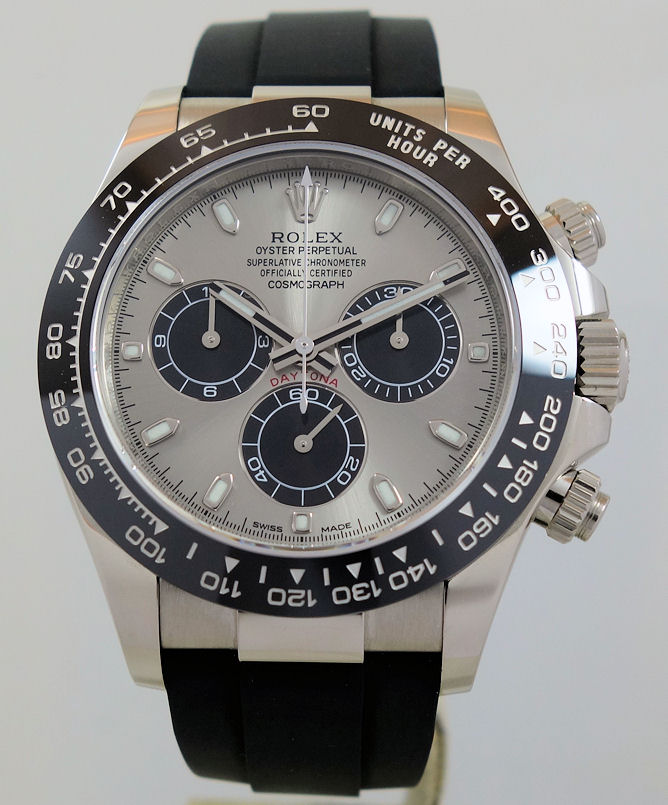DSC06861 Rolex Cosmograph Daytona 116519LN 18k White-Gold Oysterflex Box & Card Full Rolex Service