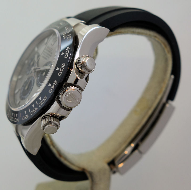 DSC06865 Rolex Cosmograph Daytona 116519LN 18k White-Gold Oysterflex Box & Card Full Rolex Service
