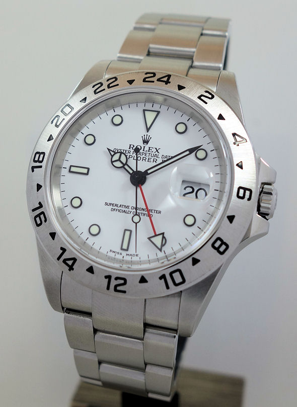 DSC07157 Rolex Explorer II 16570 POLAR White-dial 2005 Full Set!