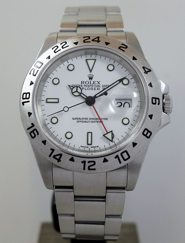 DSC07162 Rolex Explorer II 16570 POLAR White-dial 2005 Full Set!