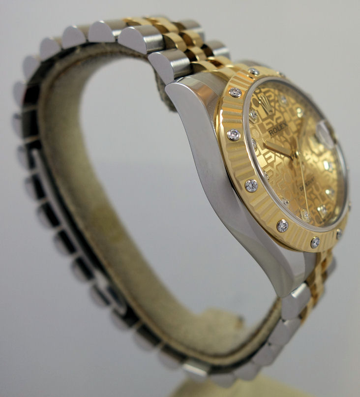DSC07255 Rolex Datejust 31mm 18k Y/Gold & Steel, FACTORY Diamond Dial & Bezel 178313 **UNUSED**
