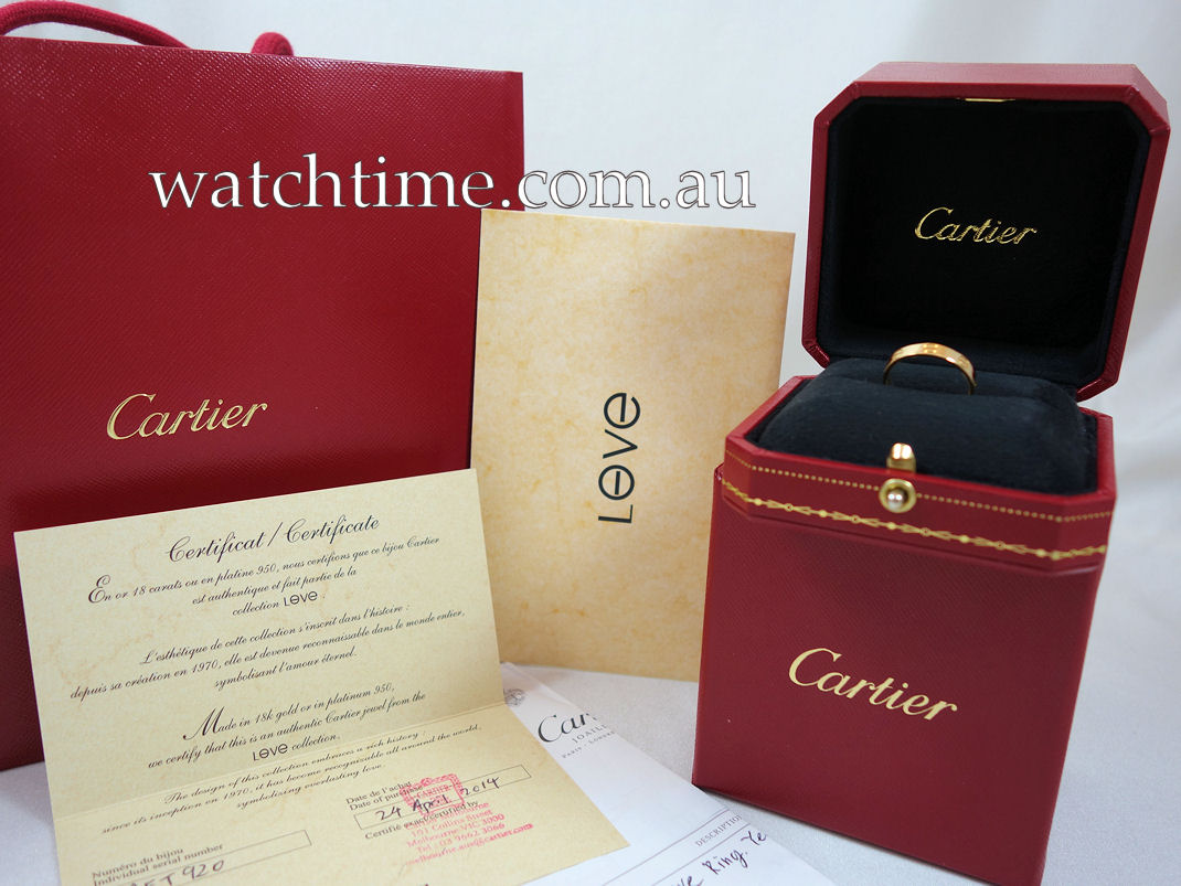 DSC07295 CARTIER LOVE Ring 18k Yellow-Gold Mini / Small B4085053 Box & Papers Size 53