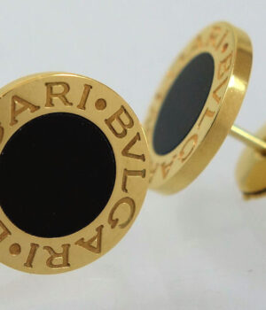 Bvlgari Bvlgari Earrings 18k Yellow-Gold & Black Oynx Studs
