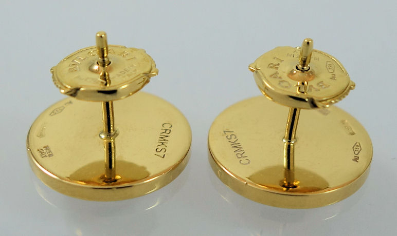 DSC07318 Bvlgari Bvlgari Earrings 18k Yellow-Gold & Black Oynx Studs
