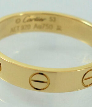 CARTIER LOVE Ring 18k Yellow-Gold Mini / Small B4085053 Box & Papers Size 53
