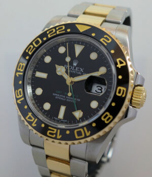 Rolex GMT Master II 18k Yellow-Gold & Steel  116713LN  Box & Card 2011