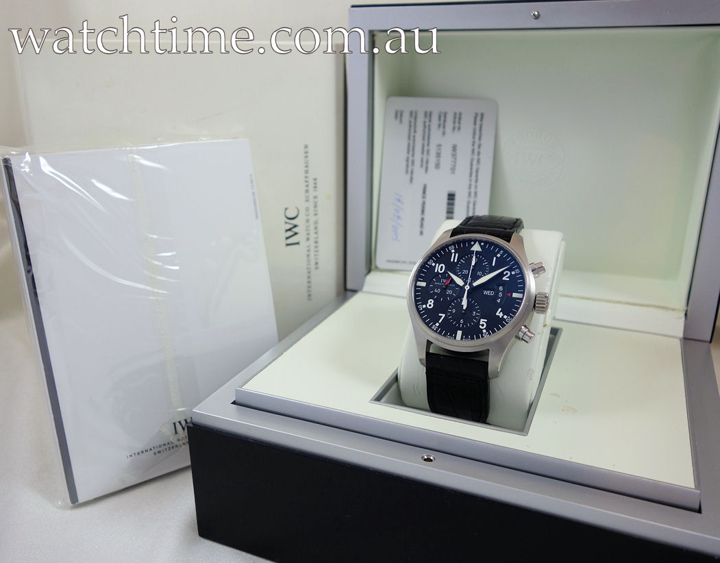 DSC07568 IWC PILOT CHRONOGRAPH 43mm IW377701 Box & Card