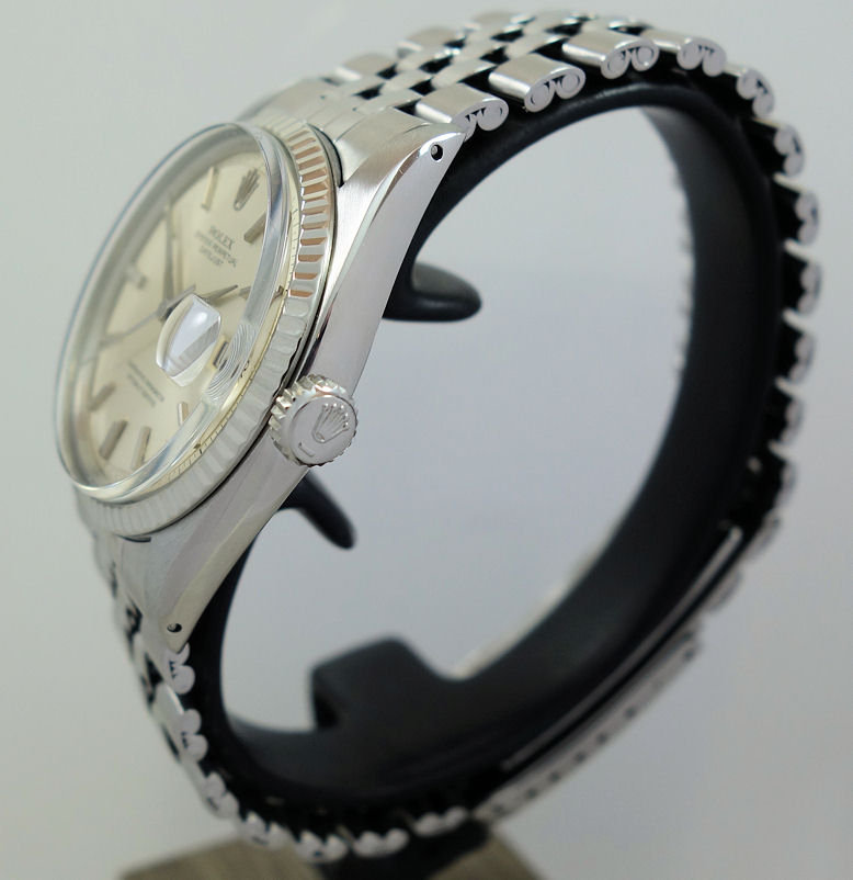 DSC07702 Rolex Datejust 36mm 1601 White-Gold bezel, Jubilee bracelet Box & Papers 1970