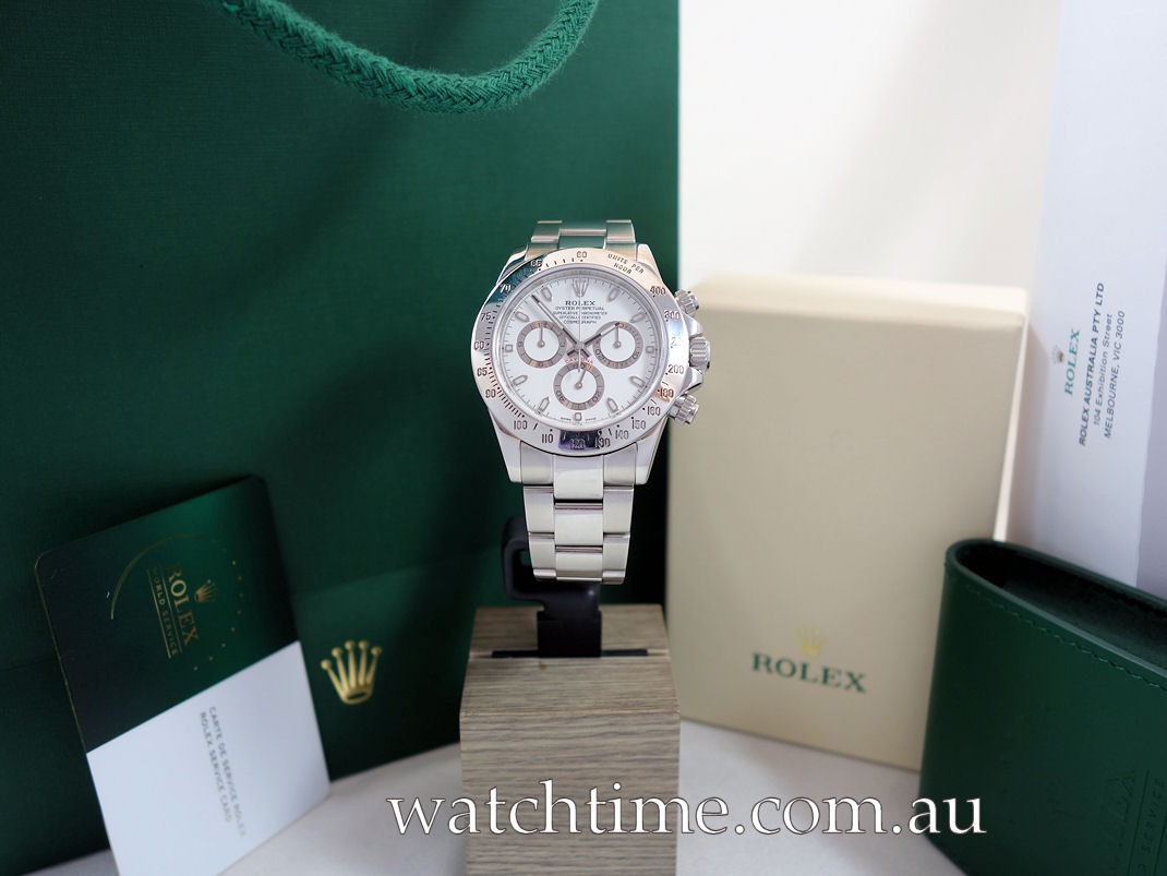 DSC07744 ROLEX Daytona Steel 116520 White-dial & "Winner" case-back "Full Rolex Service"