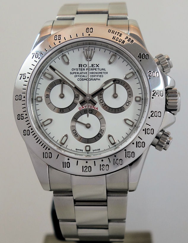 DSC07757 ROLEX Daytona Steel 116520 White-dial & "Winner" case-back "Full Rolex Service"