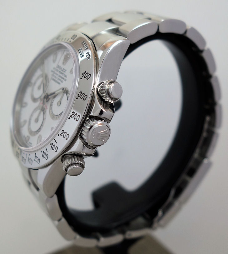 DSC07758 ROLEX Daytona Steel 116520 White-dial & "Winner" case-back "Full Rolex Service"