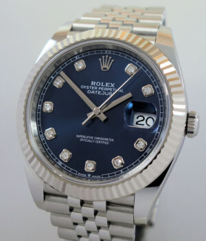 Rolex Datejust 41mm Blue Diamond dial, Fluted bezel, Jubilee bracelet 126334