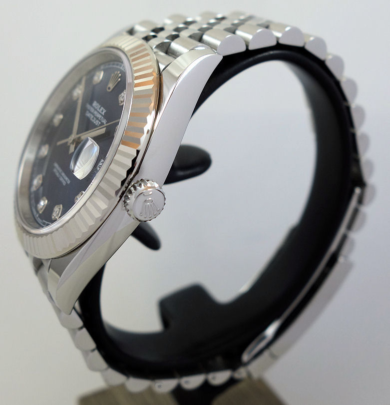 DSC07821 Rolex Datejust 41mm Blue Diamond dial, Fluted bezel, Jubilee bracelet 126334