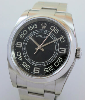Rolex Oyster Perpetual 36 Black Concentric Arabic dial  116000  Box & Card  Unused!!