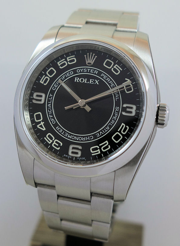 DSC07846 Rolex Oyster Perpetual 36 Black Concentric Arabic dial 116000 Box & Card Unused!!