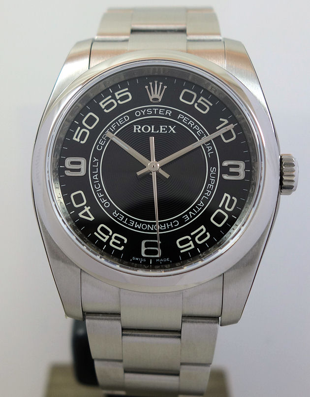 DSC07848 Rolex Oyster Perpetual 36 Black Concentric Arabic dial 116000 Box & Card Unused!!
