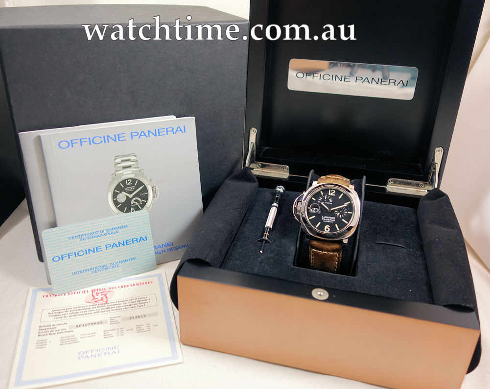 DSC07959 Panerai PAM 123 Luminor Destro (left-hand) Power Reserve *RARE* Box & Card