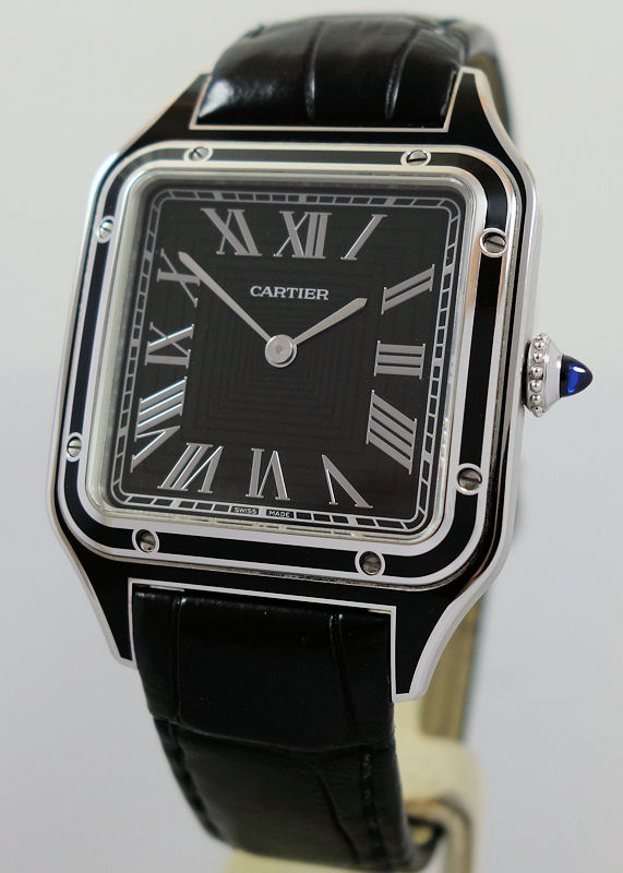 DSC07982 Cartier Santos Dumont Steel (Large) Manual, Black dial WSSA0046