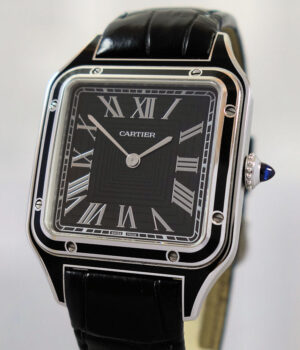 Cartier Santos Dumont Steel (Large) Manual, Black dial  WSSA0046