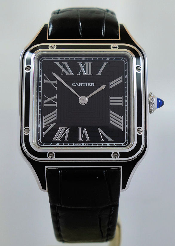 DSC07988 Cartier Santos Dumont Steel (Large) Manual, Black dial WSSA0046