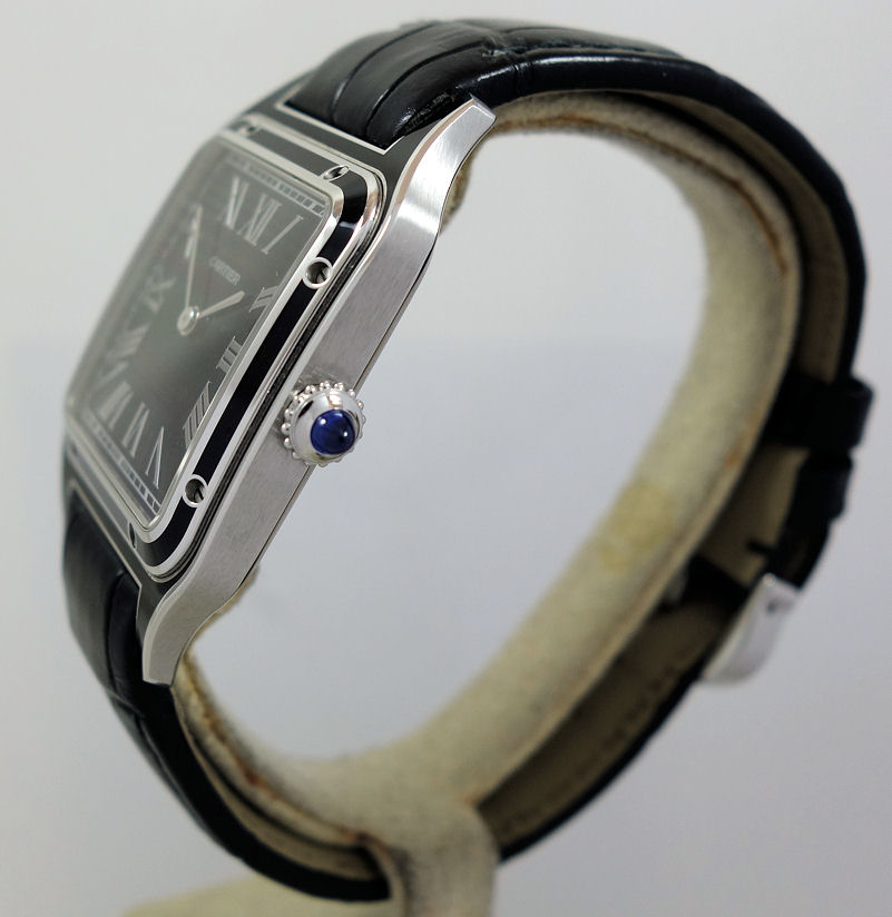 DSC07989 Cartier Santos Dumont Steel (Large) Manual, Black dial WSSA0046