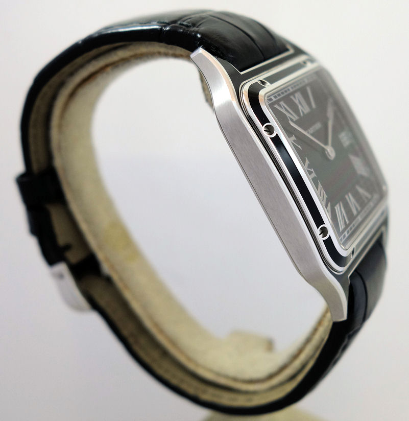 DSC07992 Cartier Santos Dumont Steel (Large) Manual, Black dial WSSA0046